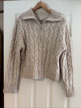 Cable Knit Half-Zip Sweater